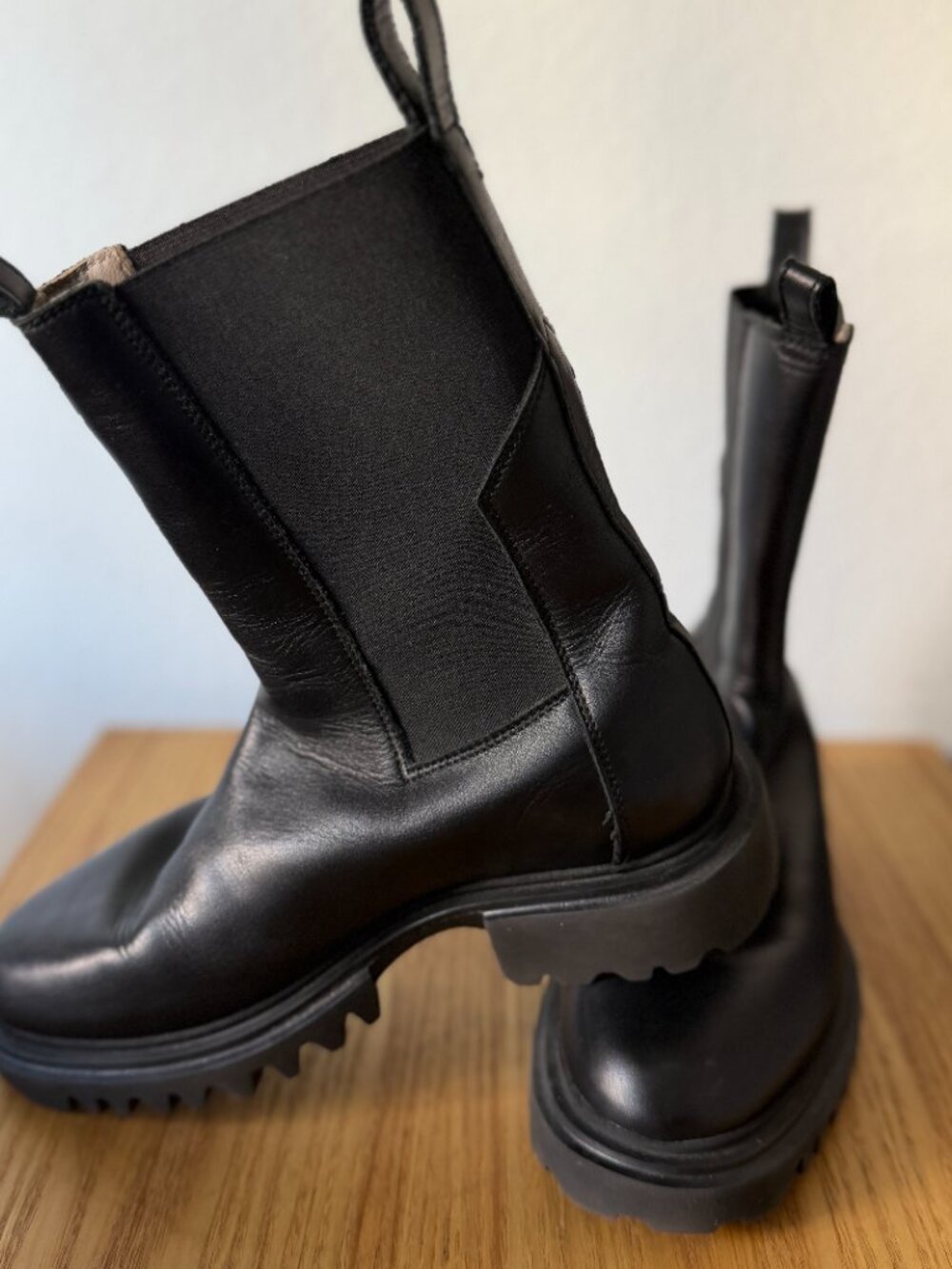 ALLSAINTS Women's Hallie Stretch Mid Calf Boots in Black, Size 38 ur US8 - Picture 4 of 14